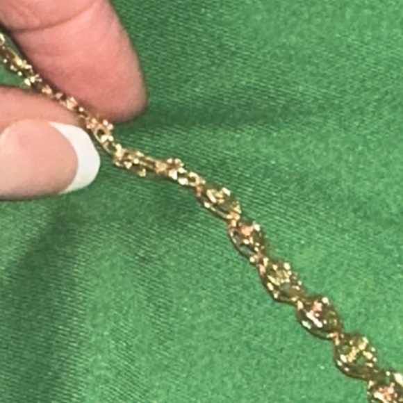 Vintage 10k Yellow Gold Mom Heart Bracelet with Rose Gold Flowers - Picture 7 of 8